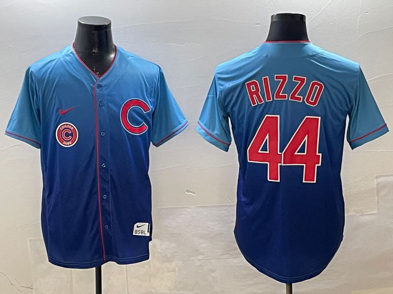 Men Chicago Cubs #44 Rizzo Blue Fashion Game 2025 Nike MLB Jersey style 7